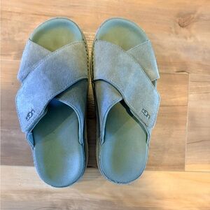 UGG Suede Slides in Soft Gray